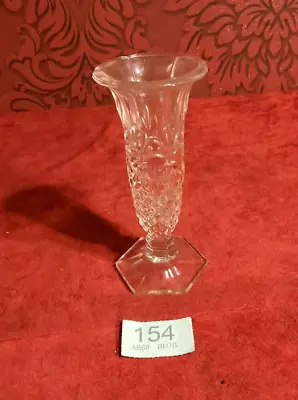 Buy Moulded Clear Glass Vase - 17 Cm Tall - No Chips Or Cracks • 1.49£