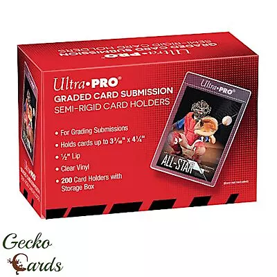 Buy Ultra Pro Semi Rigid 1/2 Inch Lip Tall Sleeves Graded Card Clear Savers (1-200) • 8.95£