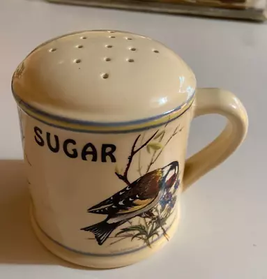 Buy Brixham Pottery Sugar Shaker - Birds - Goldfinch - Crested Tit & Chaffinch • 3.50£