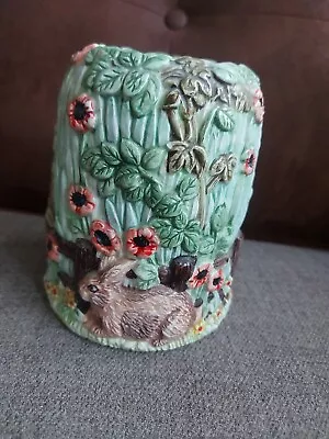 Buy Pottery Vase The Village Collectables By Annie Rowe Rabbit Bunny  • 4.99£