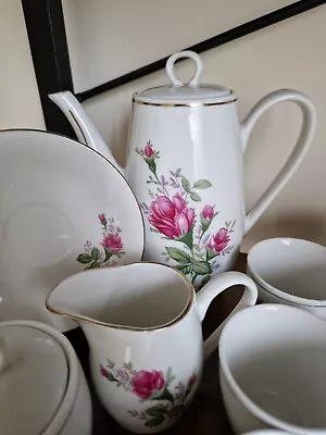Buy Beautiful China Vintage Porcelain  Tea Set  Pink Rose • 59£