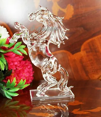 Buy Crystal Cut Clear Horse Statue Figure For Home Decor Birthday X-Mas Gift Box • 14.99£