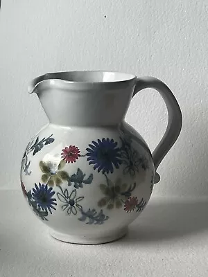 Buy Vintage Rye, Sussex, Studio Pottery Water Jug, Flowers Design H- 14.5cms • 22.50£