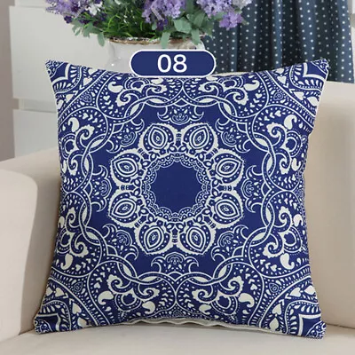Buy Willow Blue And White Porcelain Pillow Case Cushion Cover Pillowcase 18  X 18  • 6.34£