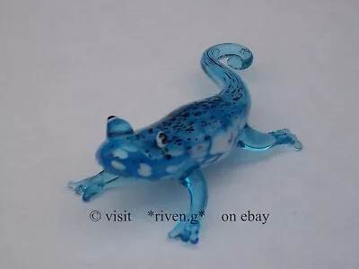 Buy GECKO FIGURINE@Unique Blue Glass Ornament@Collectable Gift@Loveable REPTILE Set • 5.99£