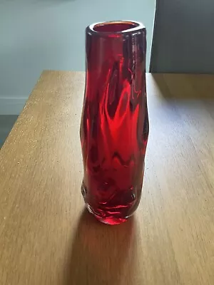 Buy Whitefriars Ruby Red Knobbly Glass Vase • 20£