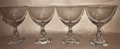Buy (4) Vintage Kosta Boda Contessa? Bubble Stem Crystal Sherbet Glasses 4 3/4  Wine • 23.29£