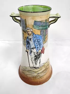 Buy Royal Doulton Pottery Old Peggoty Dickens Ware 2 Handle Vase -sb08 • 20£