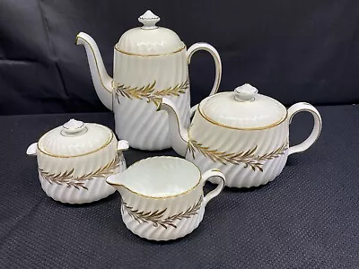 Buy Minton  GOLDEN SYMPHONY  England ~ H4919 ~ Teapot, Coffee Pot, Creamer & Sugar • 298.21£