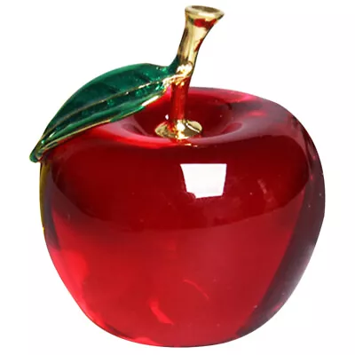 Buy  Red Crystal Apple Statue Home Ornament Table Decorations Ornaments • 12.49£