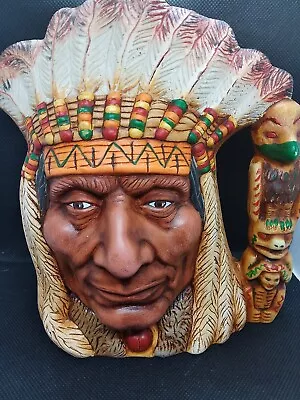 Buy Native American Indian Chief Toby Jug / Vintage/ Hand Painted / VGC • 35.95£