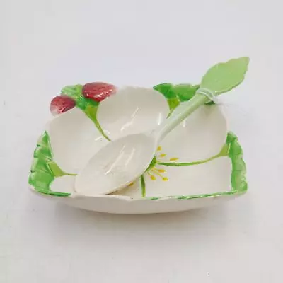 Buy Vintage Carlton Ware Strawberry Leaf Pattern Dish And Spoon Set • 12£