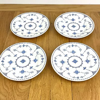 Buy 4 X Vintage Furnivals Blue Denmark Side / Cake Plates - 6” / 15 Cm • 27.95£