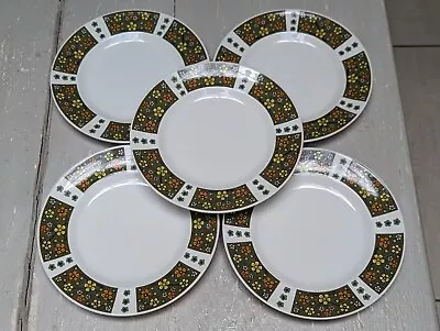 Buy 5 X Rare 1960s Midwinter Pottery Jasmine Jessie Tait Lunch Plates 22.5cm Retro • 34£