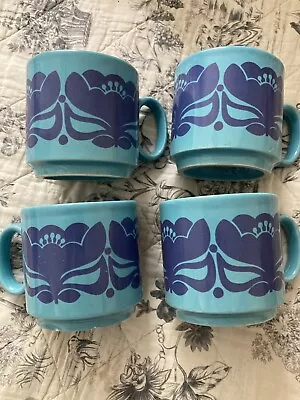 Buy Royal Alma Staffordshire Potteries Blue. Vintage. Mugs. Set Of 4.  • 18.50£