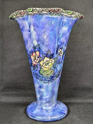 Buy Arthur Wood  ROYAL BRADWELL   Blue/Purple Lustre Vase Ht 23.5cm • 12.95£