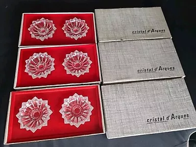 Buy Vintage Cristal D’arques 24% Lead Crystal Candle Holders Original Box 3xPairs • 5£