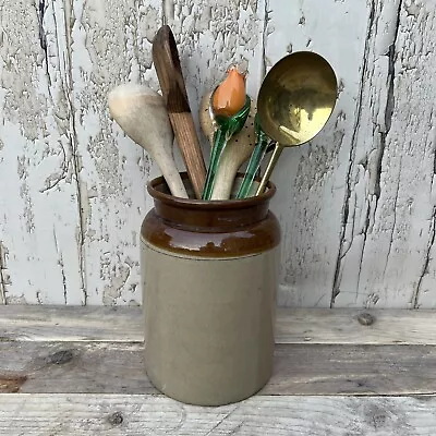 Buy Vintage Glazed Stoneware  Storage Pot Jar Kitchen Utensil Holder Vase Pearsons • 15£