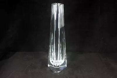 Buy Czech Desna Clear Crystal Faceted Art Glass Vase. • 25£