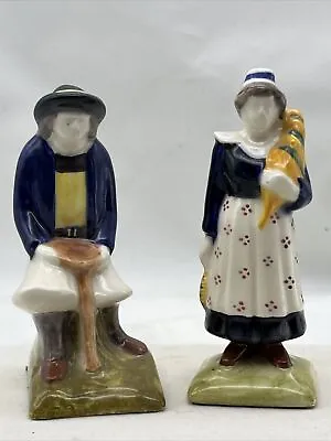 Buy Hp Quimper 5  Statue Breton Couple Pair France # 521  & 576 • 101.76£