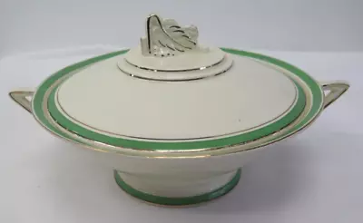 Buy Tureen Art Deco 1930's Burleigh Ware Green White Serving Tableware • 19.99£