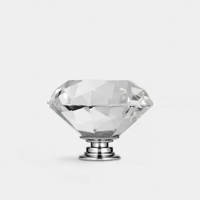 Buy Crystal Diamond Round Cabinet Faceted Cut Glass Cupboard Door Knobs Handles • 7.61£