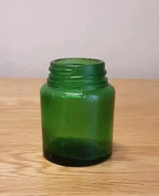 Buy Small Vintage Green Glass Jar / Bottle / Pot - Medicine 5.5cm • 3£