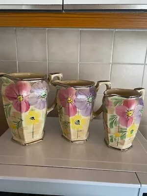 Buy Set Of 3 Arthur Wood Longport Floral Jugs - Vintage/antique 1930s Hand Painted • 25£