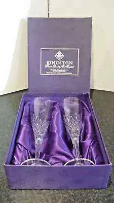 Buy Edibgburgh Crystal Kingston Large Long Stemmed Conical Wine Glasses Boxed • 45£