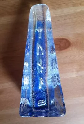 Buy Bergdala Swedish Art Glass Blue Runa Statue Obelisk • 35£