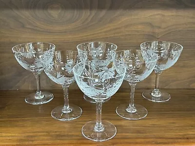 Buy Set Of (6) Royal Brierley CORNFLOWER Pattern Champagne Sherbet Coupes • 223.13£