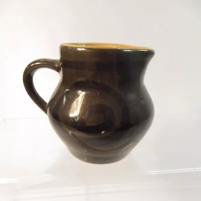 Buy Brixham Pottery Small Brown/Mustard Yellow Jug With Hand-pained Swirl Pattern  • 4.99£