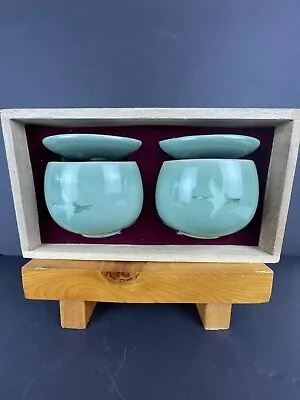 Buy Korean Vintage Ceramic Yunomi Tea Cups Celadon Pottery Cup 7cm Unused Original • 28£