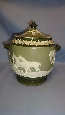 Buy Antique Carlton Ware Wiltshaw & Robinson Lidded Biscuit Barrel - Sage Green  • 50£