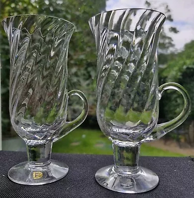 Buy Pair Of Dartington Ripple Footed Irish Coffee Glasses • 6.95£