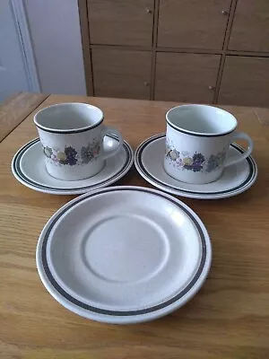 Buy Vintage Royal Doulton Harvest Garland Lambethware 2 Cups And 3 Saucers • 8.99£