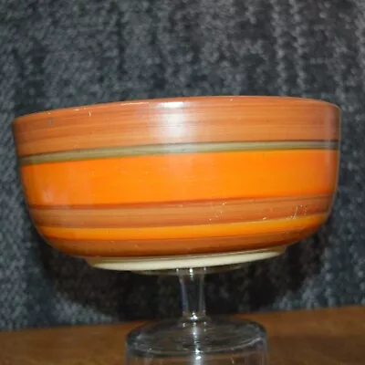 Buy Gray's Pottery Bowl Banded Pattern Orange Brown 1930s Art Deco 7 Inch • 34.90£