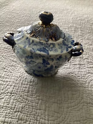 Buy 19th Century Blue & White Pearl Ware Sauce Tureen 8 Inches Long • 55£