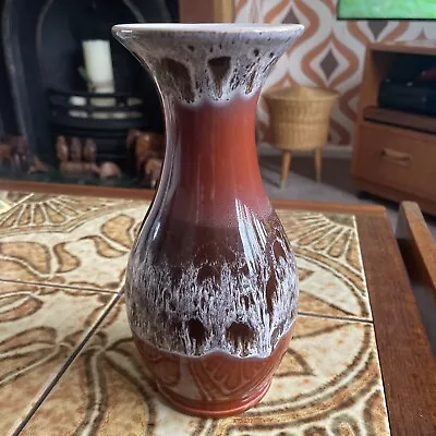 Buy Vintage Kingston Pottery Honeycomb Mottled Lava Vase 8 Inch • 8.99£