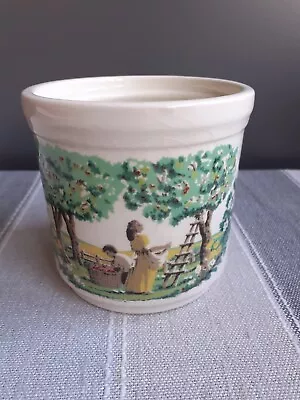 Buy National Trust Boncath Pottery Pot Apple Picking Pattern Jar Pre-loved No Lid • 8.90£