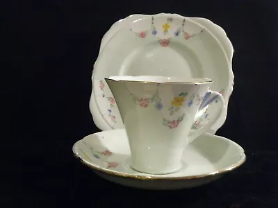 Buy Art Deco C1935 AB J Grafton China Hand Painted Trio Cup Saucer Plate  B61 • 6.99£