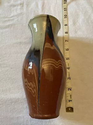 Buy Studio Pottery Vase 8 Inch By 4 Inches, Pattern Pottery. Stunning. • 23.95£