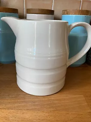 Buy Vintage P & K White Banded Jug 1L Dairy Farmhouse Rustic Table Jug • 17.99£