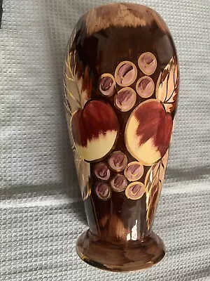 Buy Vintage Old Court Ware 'Autumn Fruit' Pattern Vase Hand Painted 10 Inches  Tall • 9.99£