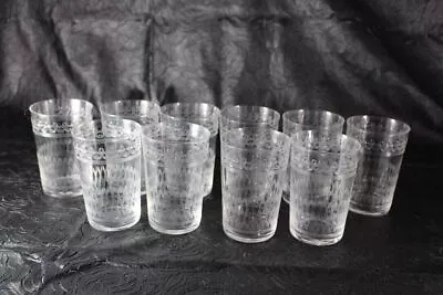 Buy Crystal Glasses - Tableware - France 19th Engraved Dlg Baccarat X10 • 196.51£