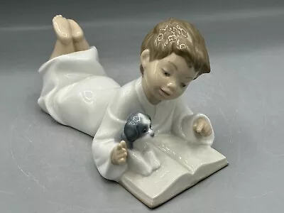 Buy LLADRO Nao Boy Reading A Book With Puppy Dog FIGURINE . • 39.95£