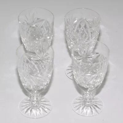 Buy 4x Vintage Royal Doulton 'Georgian' Cut Cystal Wine Glasses • 19.99£