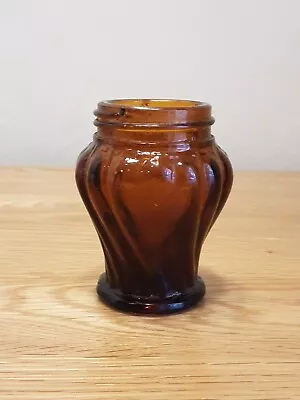 Buy Small Vintage Amber Glass Jar / Pot 6.5cm • 3£