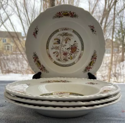 Buy Set Of FOUR Adams Jeddo Multicolor Rimmed Soup Bowls Wedgwood England • 37.23£