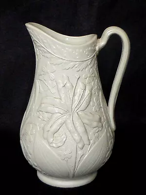 Buy Gorgeous Antique Dudson Relief Moulded Tiger Lily Leeds Creamware Jug, C1850 • 48£